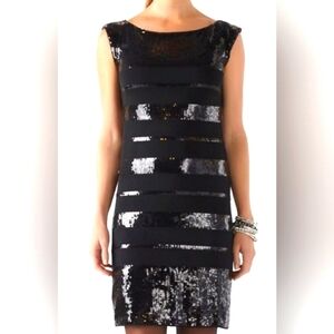 White House Black Market Black Sequin Tshirt Sheath Dress